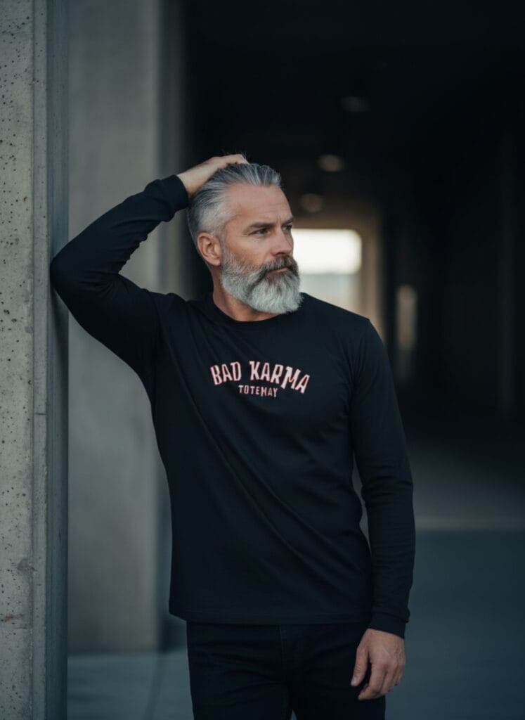 bad karma long sleeve front black totemay