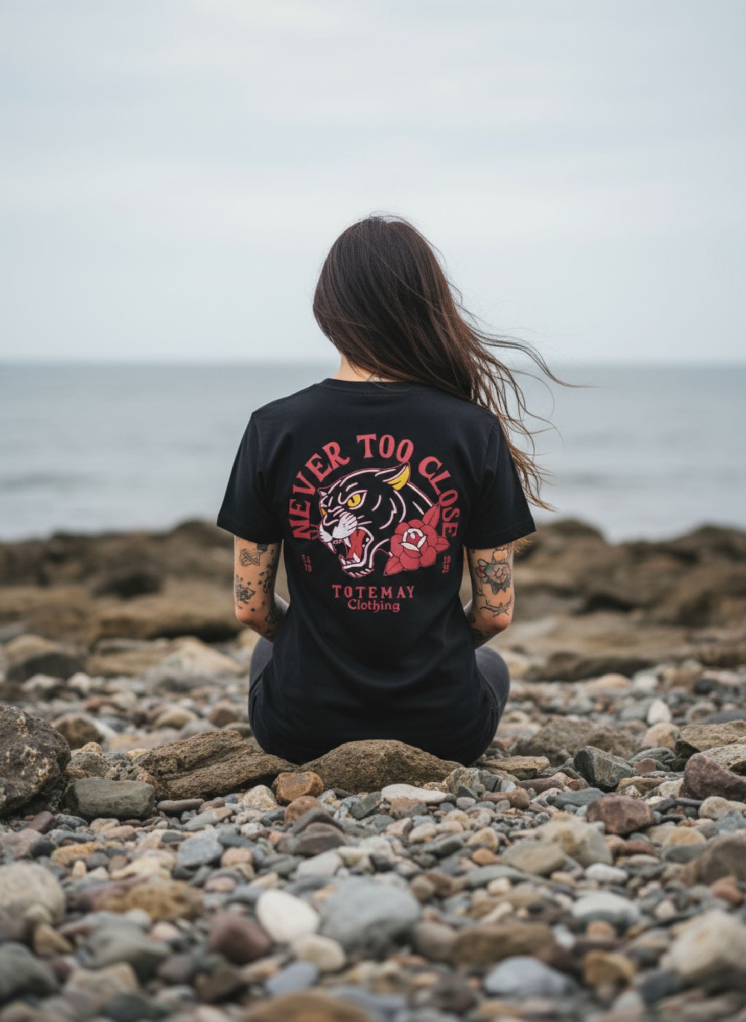 never too close womens tee back black 2 totemay
