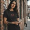 never too close womens tee front black totemay