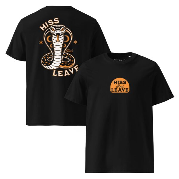 Alternative view of Hiss and Leave - Black T-Shirt
