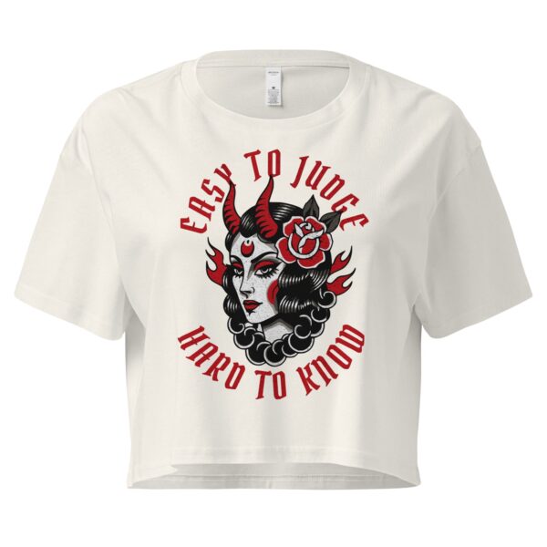 HARD TO KNOW - Ecru Crop T-shirt