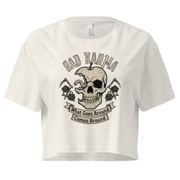 BAD KARMA - Ecru Crop T-shirt