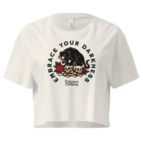 EMBRACE YOUR DARKNESS - Ecru Crop T-shirt