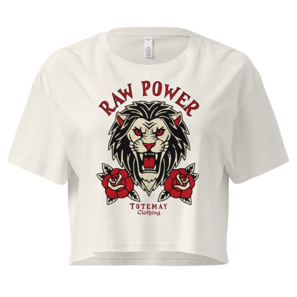 RAW POWER - Ecru Crop T-shirt