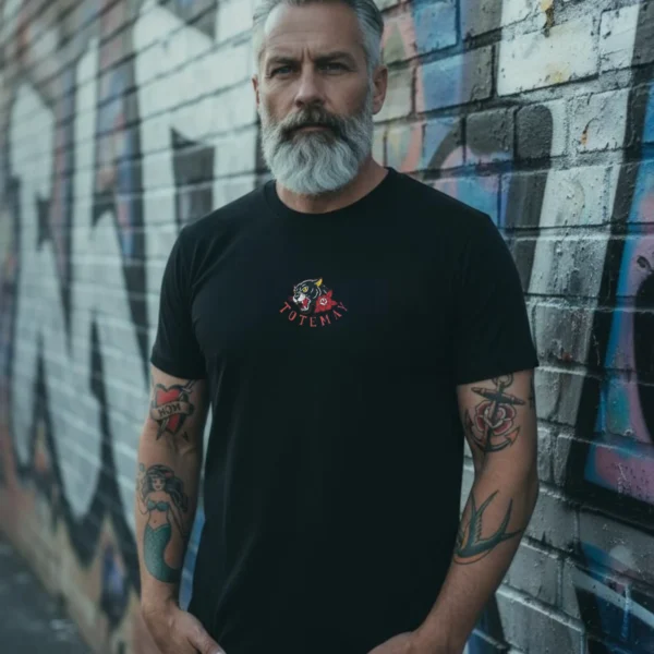 never too close t shirt front black totemay