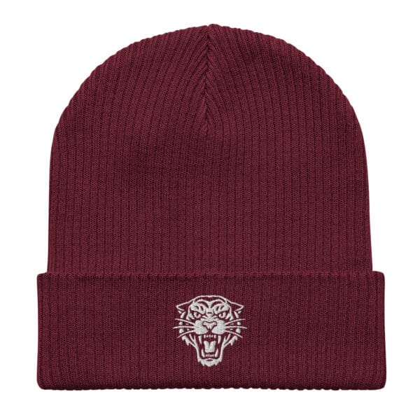 Alternative view of Tiger Beanie Burgundy