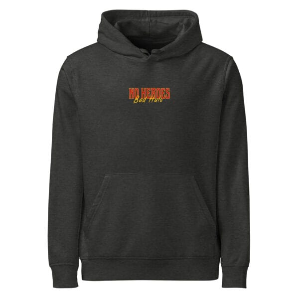 Alternative view of No Heroes - Dark Heather Grey Hoodie