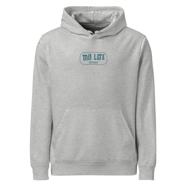 Alternative view of Too Late - Heather Grey Hoodie