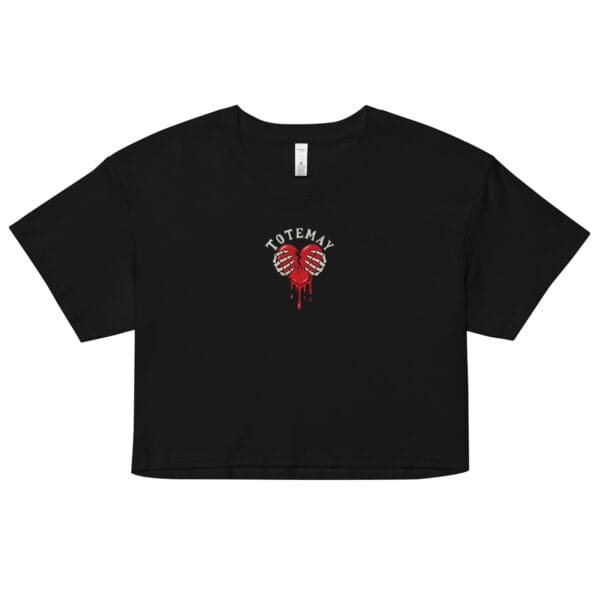 Alternative view of Damned Love - Black Women's Crop Tee