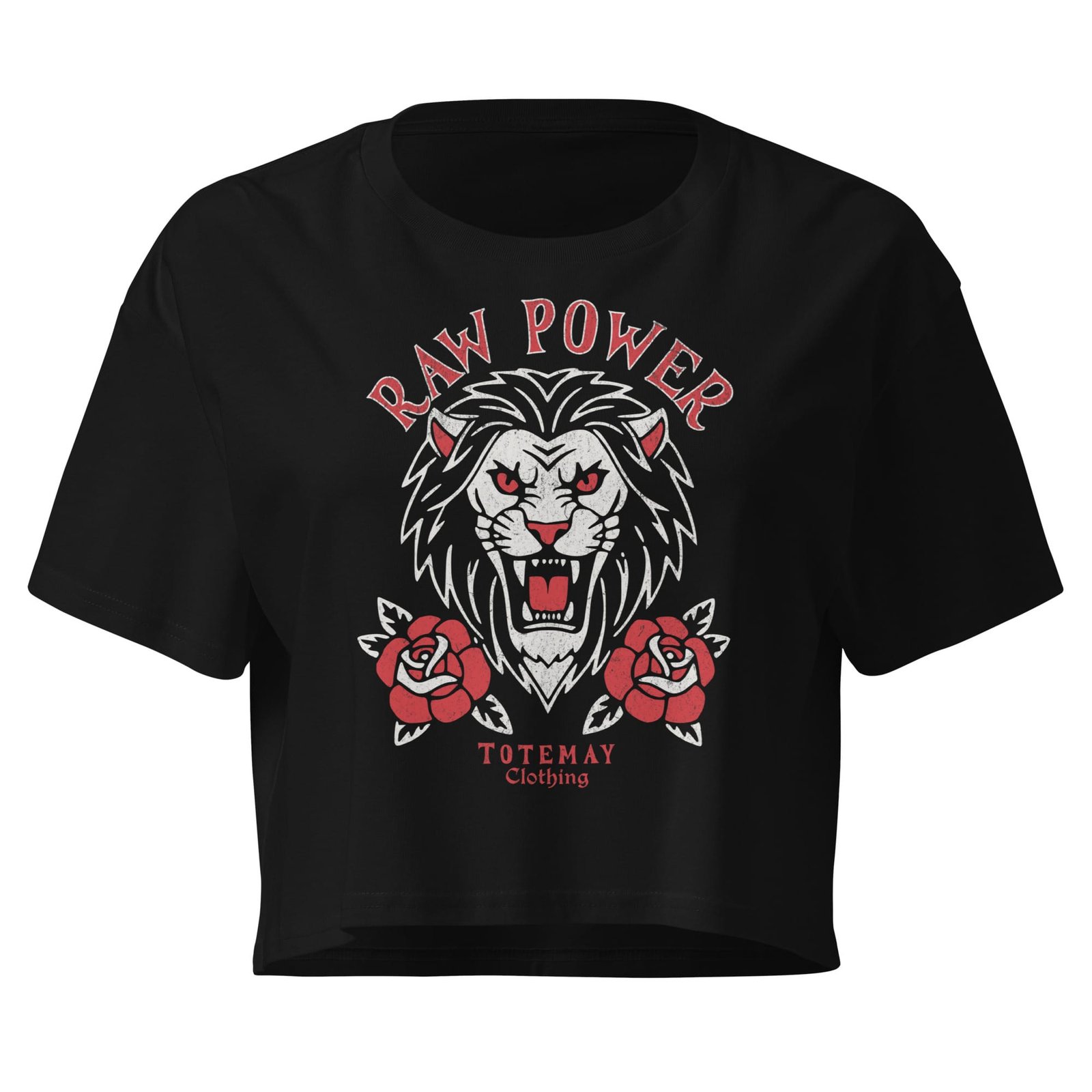 Raw Power - Black Women's Crop Tee 1 Raw Power - Black Women's Crop Tee
