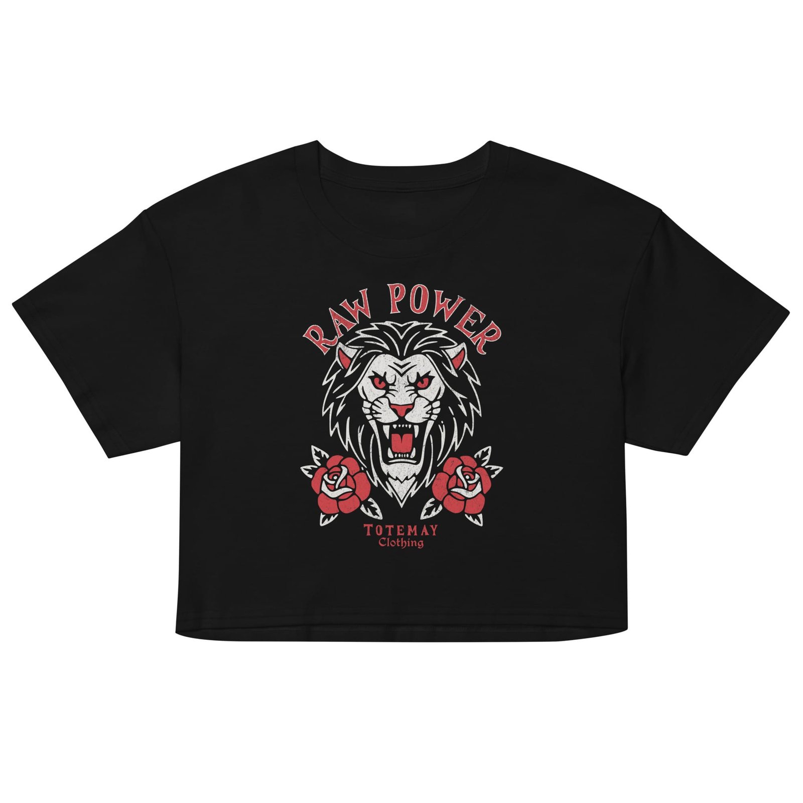 Raw Power - Black Women's Crop Tee 2 Raw Power - Black Women's Crop Tee - Image 2