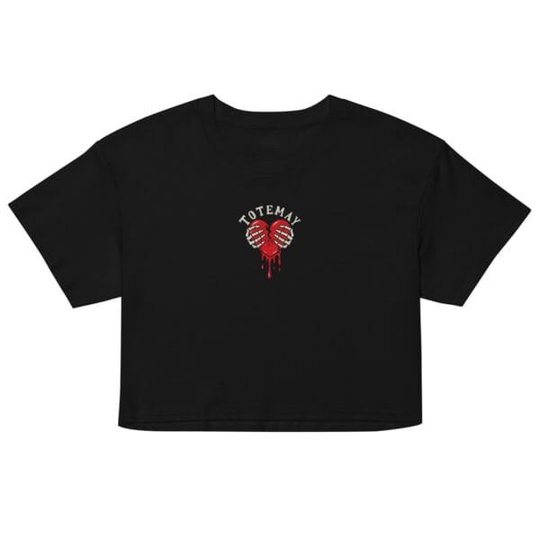 Alternative view of Damned Love - Black Women's Crop Tee