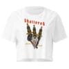 Shattered - Women's Crop Tee 10 womens crop top white front 6a16fd865926a