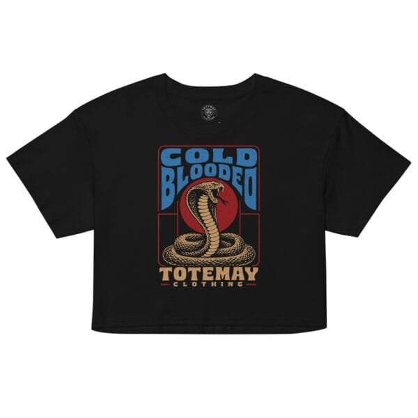 Alternative view of Cold Blooded - Black Crop Tee
