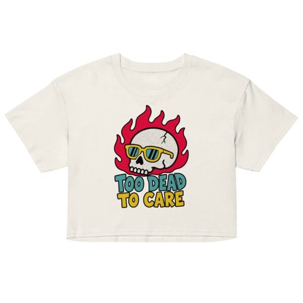 Alternative view of Too Dead - Ecru Crop Tee