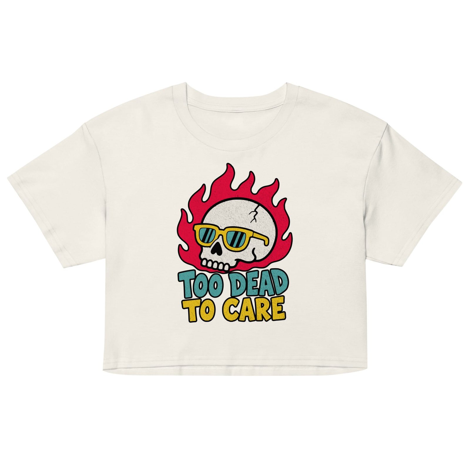 Too Dead - Ecru Crop Tee - Image 2